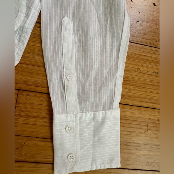 J. Crew White Grosgrain Pleated Button Down Cotton Shirt Size 2P - Picture 5 of 6